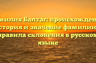 Фамилия Балтаг: происхождение, история и значение фамилии + правила склонения в русском языке Фамилия Балтаг: происхождение, история и значение фамилии + правила склонения в русском языке