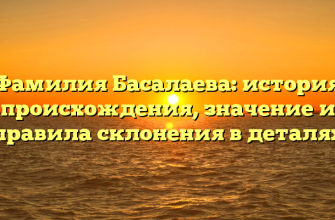 Фамилия Басалаева: история происхождения, значение и правила склонения в деталях