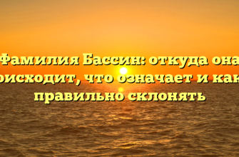 Фамилия Бассин: откуда она происходит, что означает и как ее правильно склонять