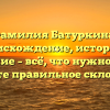 Фамилия Батуркина: происхождение, история и значение – всё, что нужно знать. Узнайте правильное склонение!