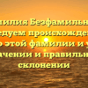 Фамилия Безфамильный: исследуем происхождение и историю этой фамилии и узнаем о значении и правильном склонении