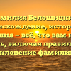 Фамилия Белошицкий: происхождение, история и значения — всё, что вам нужно знать, включая правильное склонение фамилии