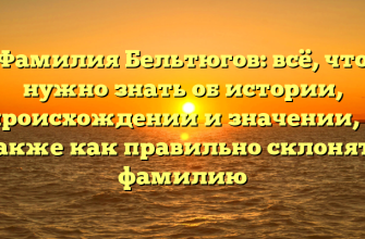Фамилия Бельтюгов: всё, что нужно знать об истории, происхождении и значении, а также как правильно склонять фамилию