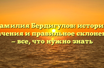 Фамилия Бердигулов: история, значения и правильное склонение — все, что нужно знать