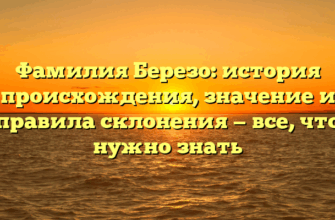 Фамилия Березо: история происхождения, значение и правила склонения — все, что нужно знать