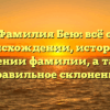 Фамилия Бею: всё о происхождении, истории и значении фамилии, а также правильное склонение