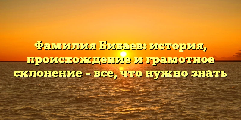 Фамилия Бибаев: история, происхождение и грамотное склонение – все, что нужно знать