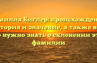 Фамилия Биглер: происхождение, история и значение, а также все, что нужно знать о склонении этой фамилии