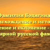 Фамилия Бодягина: происхождение и история, значение и склонение – все о популярной русской фамилии
