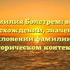 Фамилия Болстрем: всё о происхождении, значении и склонении фамилии в историческом контексте