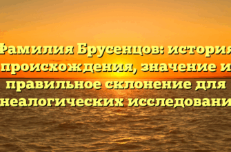 Фамилия Брусенцов: история происхождения, значение и правильное склонение для генеалогических исследований.