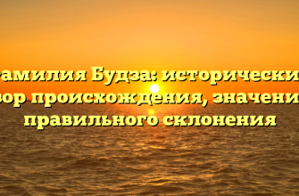 Фамилия Будза: исторический обзор происхождения, значения и правильного склонения