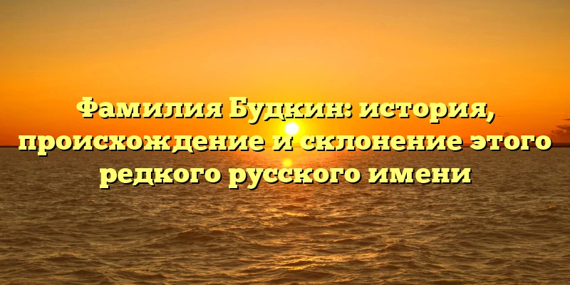 Фамилия Будкин: история, происхождение и склонение этого редкого русского имени Фамилия Будкин: история, происхождение и склонение этого редкого русского имени