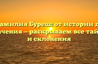 Фамилия Буреш: от истории до значения — раскрываем все тайны и склонения Фамилия Буреш: от истории до значения — раскрываем все тайны и склонения