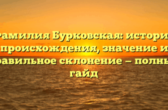 Фамилия Бурковская: история происхождения, значение и правильное склонение — полный гайд