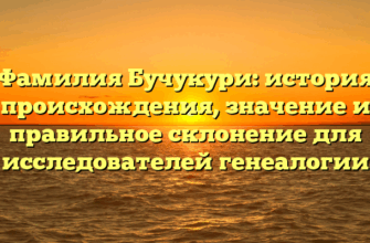 Фамилия Бучукури: история происхождения, значение и правильное склонение для исследователей генеалогии
