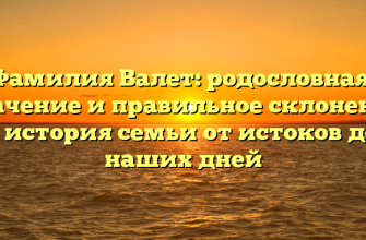 Фамилия Валет: родословная, значение и правильное склонение – история семьи от истоков до наших дней