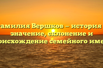 Фамилия Вершков — история и значение, склонение и происхождение семейного имени