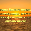 Фамилия Викол: исследуем происхождение, историю и значение фамилии с полным склонением