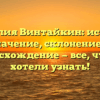 Фамилия Винтайкин: история, значение, склонение и происхождение — все, что вы хотели узнать!
