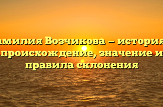Фамилия Возчикова — история и происхождение, значение и правила склонения