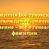 Фамилия Войтеховская: происхождение, значение и склонение — все о генеалогии фамилии