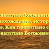 Фамилия Волженин: происхождение, история и значение. Как правильно склонять фамилию Волженин