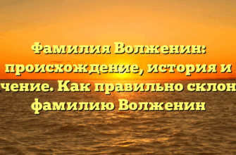 Фамилия Волженин: происхождение, история и значение. Как правильно склонять фамилию Волженин