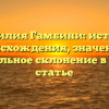 Фамилия Гамбини: история происхождения, значение и правильное склонение в одной статье