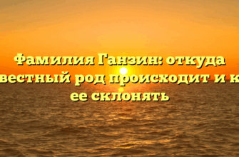 Фамилия Ганзин: откуда известный род происходит и как ее склонять