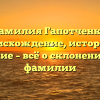 Фамилия Гапотченко: происхождение, история и значение – всё о склонении этой фамилии