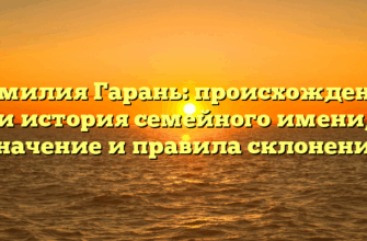 Фамилия Гарань: происхождение и история семейного имени, значение и правила склонения