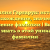 Фамилия Гарбарук: история, происхождение, значение и склонение фамилии | Все, что нужно знать о этой уникальной фамилии