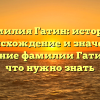 Фамилия Гатин: история, происхождение и значение. Склонение фамилии Гатин — все, что нужно знать