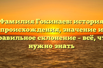 Фамилия Гокинаев: история происхождения, значение и правильное склонение – всё, что нужно знать