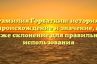 Фамилия Горбаткин: история, происхождение и значение, а также склонение для правильного использования