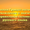 Фамилия Грандт: история, происхождение и значение, а также правильное склонение для русского языка