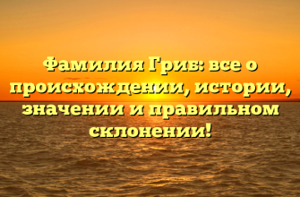 Фамилия Гриб: все о происхождении, истории, значении и правильном склонении!