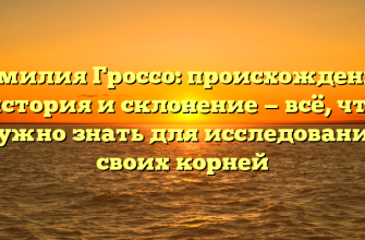 Фамилия Гроссо: происхождение, история и склонение — всё, что нужно знать для исследования своих корней