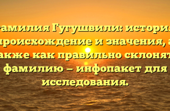 Фамилия Гугушвили: история, происхождение и значения, а также как правильно склонять фамилию — инфопакет для исследования.