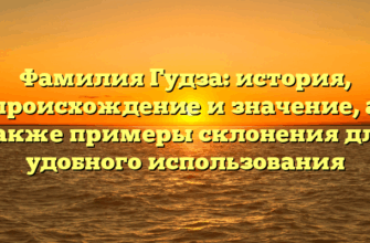 Фамилия Гудза: история, происхождение и значение, а также примеры склонения для удобного использования