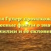 Фамилия Гулер: происхождение и интересные факты о значении фамилии и ее склонении