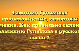 Фамилия Гулямова: происхождение, история и значение. Как правильно склонять фамилию Гулямова в русском языке?