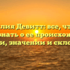 Фамилия Девитт: все, что вам нужно знать о ее происхождении, истории, значении и склонении!