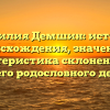 Фамилия Демшин: история происхождения, значение и характеристика склонения для вашего родословного дерева