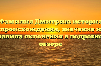 Фамилия Дмитрик: история происхождения, значение и правила склонения в подробном обзоре