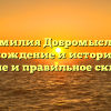 Фамилия Добромыслов: происхождение и история рода, значение и правильное склонение