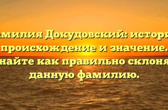 Фамилия Докудовский: история, происхождение и значение. Узнайте как правильно склонять данную фамилию.