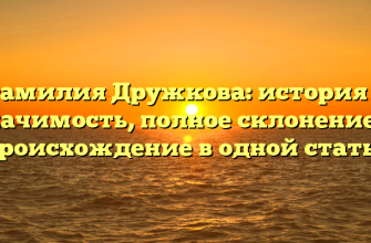 Фамилия Дружкова: история и значимость, полное склонение и происхождение в одной статье