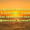 Фамилия Дулепа: происхождение, история и значение – узнайте все о ней. Как правильно склонять фамилию Дулепа?